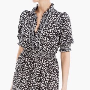NWT MAX STUDIO Ruffle Collar Tiered Maxi Dress Women's Small Black White Floral
